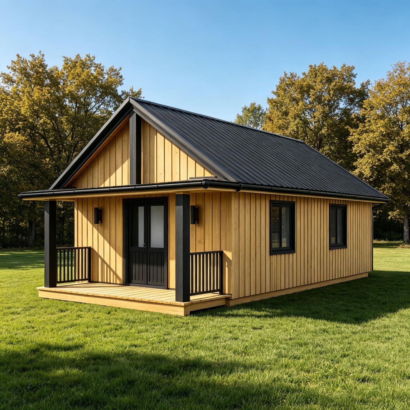 木构坡顶小屋 / Timber Gable Cabin